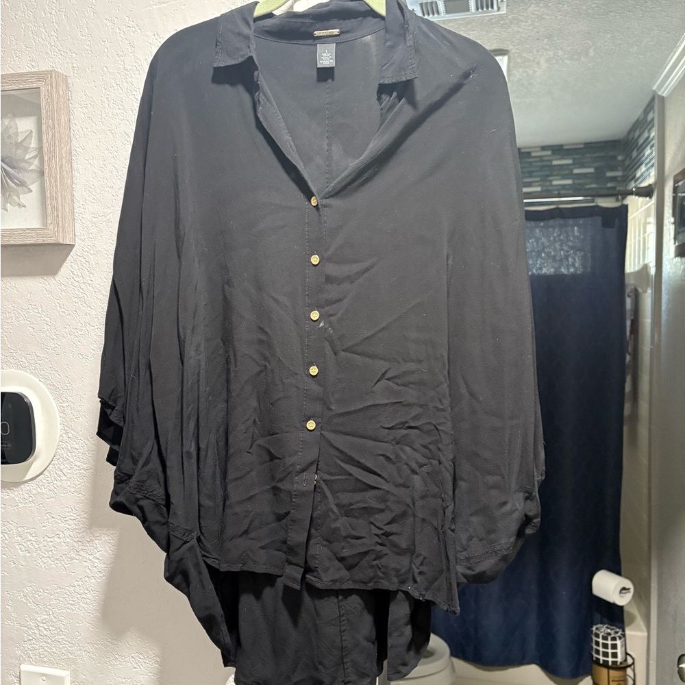 Black Label Black Women's Top with Metal Brand Plate
